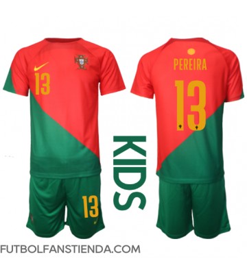 Portugal Danilo Pereira #13 Primera Equipación Niños Mundial 2022 Manga Corta (+ Pantalones cortos)